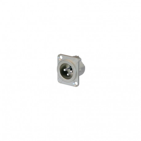 3 pole male receptacle, solder cups, Nickel housing, silver contacts