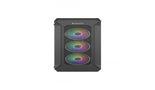Genesis IRID 505 ARGB Pc case, Midi tower, 2xUSB 3.0, 2xUSB 2.0, 2x Jack, Black