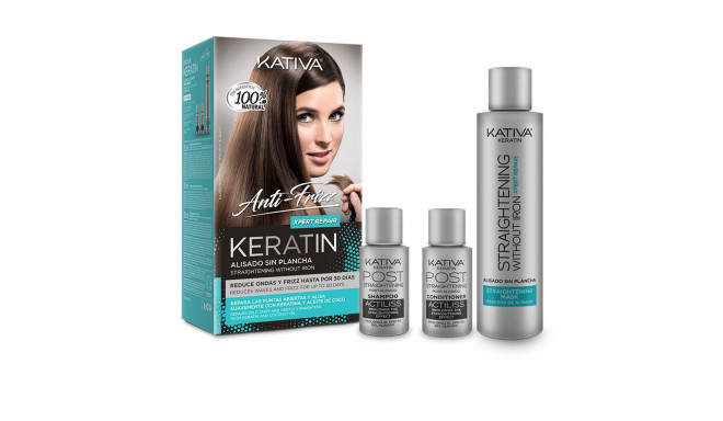 KATIVA KERATIN ANTI-FRIZZ alisado brasileño sin plancha repara puntas 30 días 3 u
