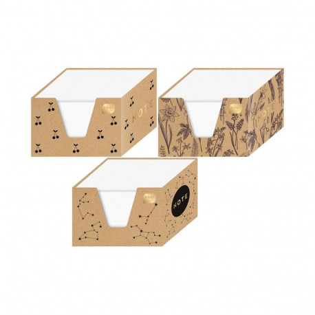 Märkmepaber liimitud, 90x90x50mm, valge, Kraft, assortii, Interdruk