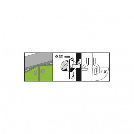 HINGE HALF CLIP SOFT CLOSE D35 110° 2PC