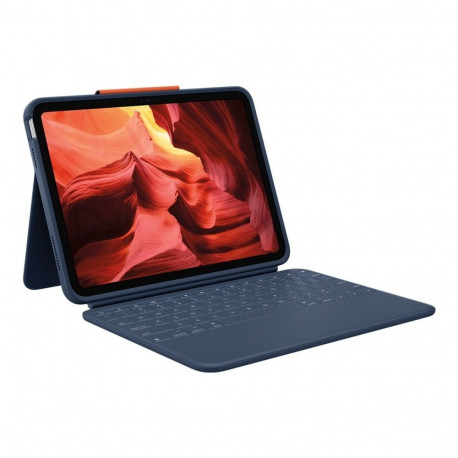 Logitech klaviatuurümbris Rugged Combo 4 saksa QWERTZ Smart Connectoriga, sinine