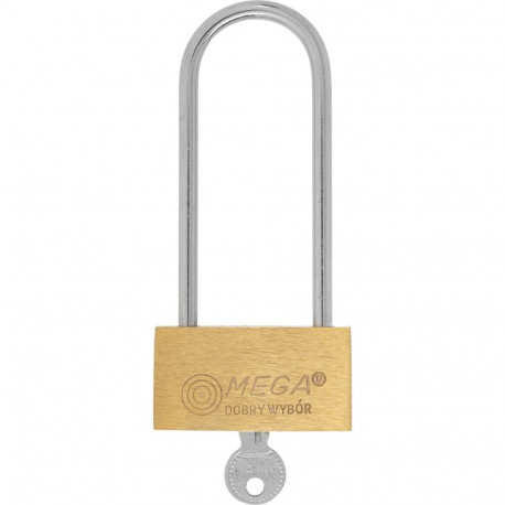 Kłódka mosiężna standard 50mm długie jarzmo skin pack