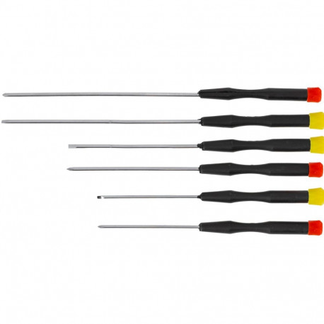 Wkrętaki radiowe długie- kpl.6-część.:3 płaskie+3 krzyżowe