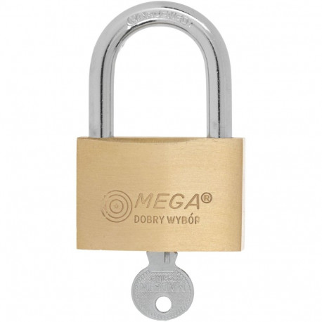 Kłódka mosiężna wzmocn. hartow. kabłąk 50mm szt.1 skin pack