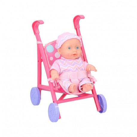 TOY DOLL BABY WITH STROLLER 20CM