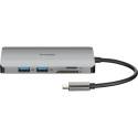 D-LINK DUB-M810 USB-C-Hubi, 6 porttia, muistikortinlukijat