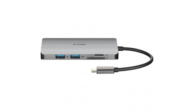 D-LINK DUB-M810 USB-C-Hubi, 6 porttia, muistikortinlukijat