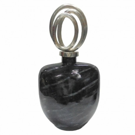 Vaas DKD Home Decor Kristall Hõbedane Must Alumiinium Kaasaegne (23 x 13 x 41 cm)