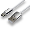 everActive USB-C kaabel 1m – valge, silikoon, kiirlaadimine, 3A – CBS-1CW