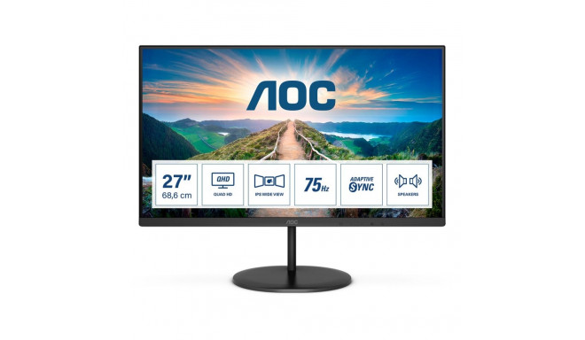 AOC V4 Q27V4EA LED ekraan 68,6 cm (27") 2560 x 1440 pikslit 2K Ultra HD Must
