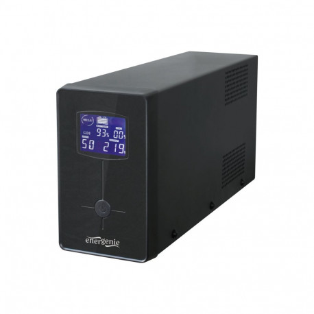 EnerGenie UPS with USB and LCD display, Black | EG-UPS-034 | 1500 VA | 900 W