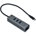 i-tec USB C Metal 3 port HUB Gigabit Ethernet 1x USB C to RJ-45 3x USB 3.0 LED