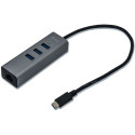 i-tec USB C Metal 3 port HUB Gigabit Ethernet 1x USB C to RJ-45 3x USB 3.0 LED