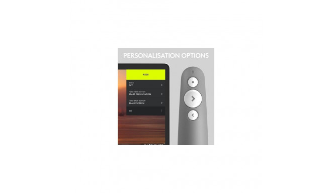 Logitech R500 Laser Presentation Remote wireless presenter Bluetooth/RF Grey