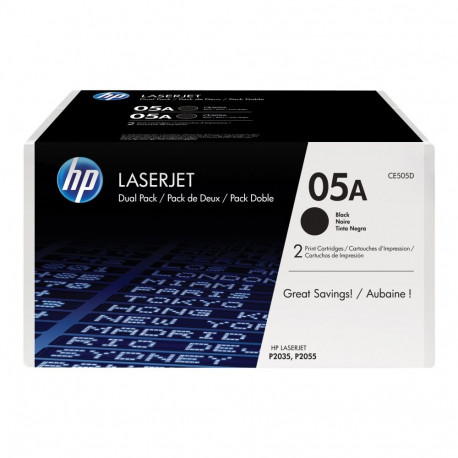 HP tooneri 05A must 2-pakk LaserJet P2035 P2055 4600 lehte