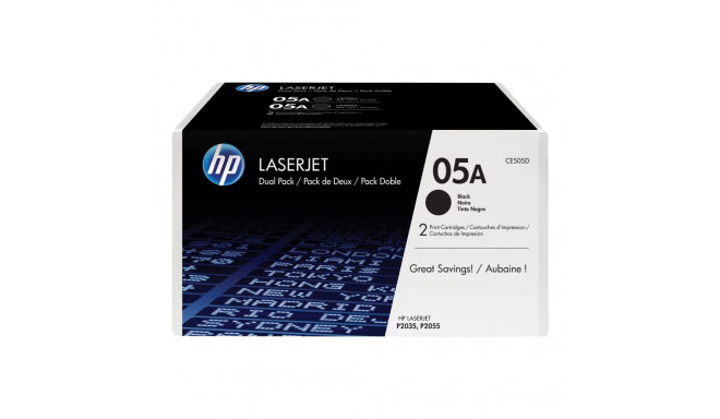 HP tooneri 05A must 2-pakk LaserJet P2035 P2055 4600 lehte