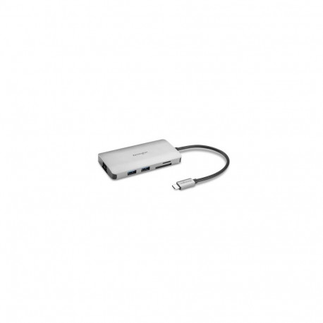Kensington UH1400P Mobile Hub/Docking Station, 8-in-1 USB-C, Gray