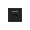 AC WALL SOCKET 230V WITH 2 USB PORT 2.1A, SCHUKO SOCKET BLACK LANBERG