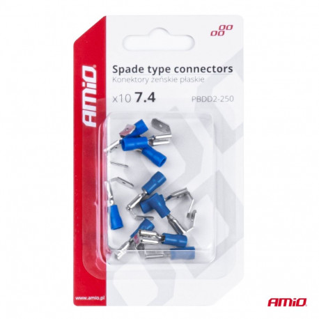 Otsikute komplekt 10 tk, 7,4/6,3mm 1.5-2.5mm2, sinine