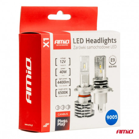 Led X1 seeria HB3 9005, 2tk, 4400 lm, E markeering