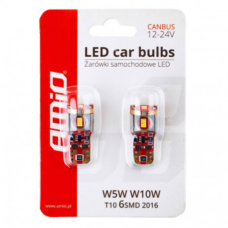 Led pirnid 2tk, canbus, 6 SMD, T10,12/24