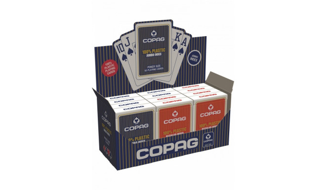 Cards Poker 100% Plastic PKJ. Red deck, large index in 2 corners