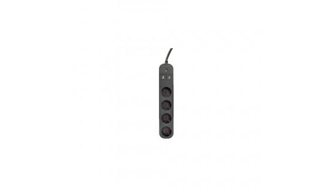 Gembird TSL-PS-S4U-01 Smart power strip 4 AC outlet(s) Type E 1.5 m 3 3680 W Black