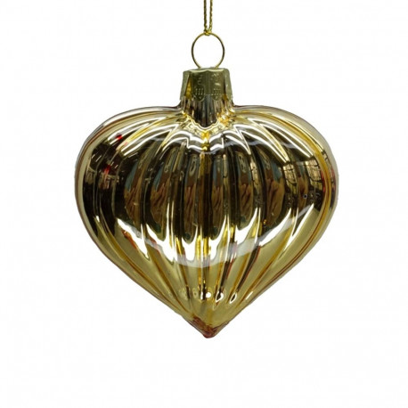 Jõuluehe JOY HEART GOLD 8cm, klaas