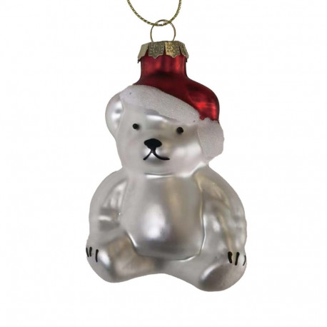 Christmas ornament JOY BEAR 8cm, glass