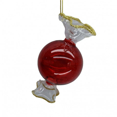 Christmas ornament JOY CANDY RED 10cm, glass