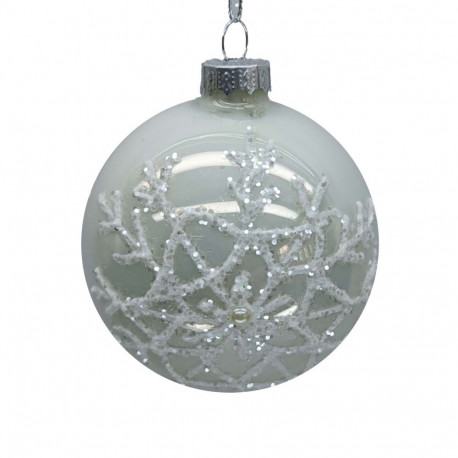 Christmas ornament JOY SNOWFLAKE D8cm, glass
