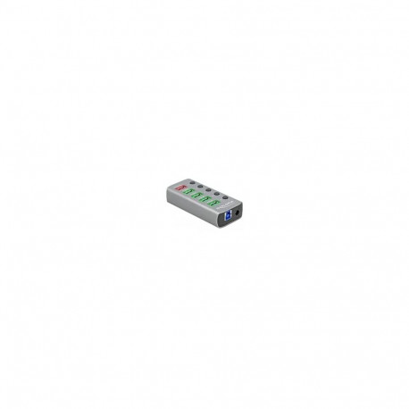 USB 3.2 Gen 1 4-pordiline jaotur 1 kiirlaadimisport ja 1 USB-C PD 3.0 port lülitiga ja valgustusega,