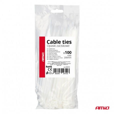 Sidumislindid 100tk 4,8x200mm valged