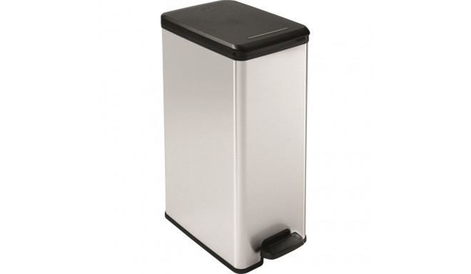 pedal bucket metallized slim bin 40L hõbedane