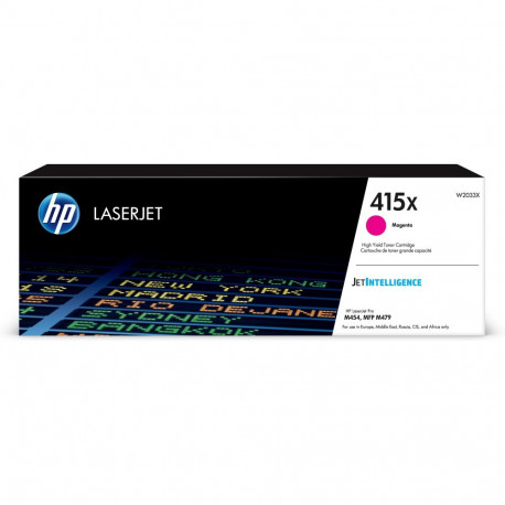 HP 415X High Capacity Magenta Laser Toner Cartridge, 6000 pages, for HP Color LaserJet Pro M454, M47