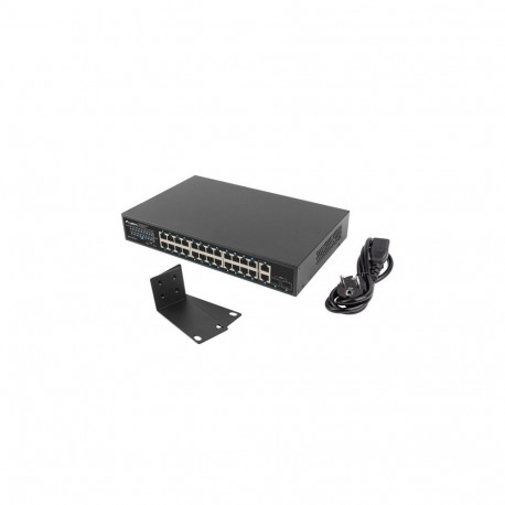 SWITCH LANBERG 24X 1GB POE+/2X GB 2X SFP RACK 19" GIGABIT ETHERNET 250W
