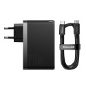 Baseus GaN5 Pro 2xUSB-C + USB, 140W (czarna)