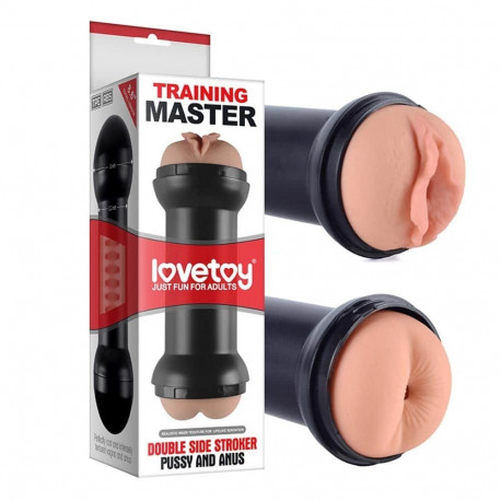 LOVETOY masturbaator Training Master Double Side Stroker tupe- ja anaalavausega