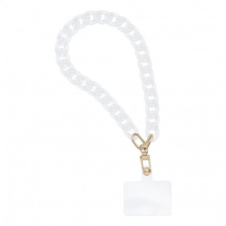PANAMA Phone lanyard, Phone pendant / cord length 40cm (20cm in the loop) / on wrist - white