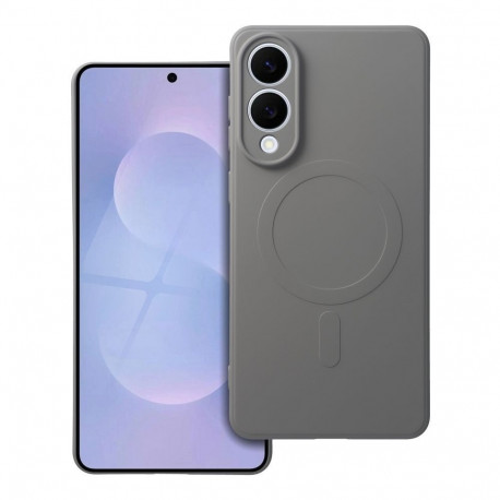 Case for Samsung S25 EDGE Silicone Mag Cover compatible with MagSafe (camera protection) grey titatn