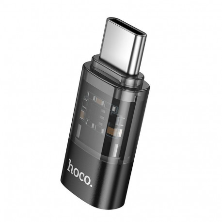 Adapter USB C to Lightning Hoco UA36D transparent black