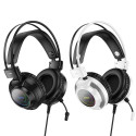 HOCO wire headphones USB A + Jack 3,5 mm with microphone gaming W110 2 m black
