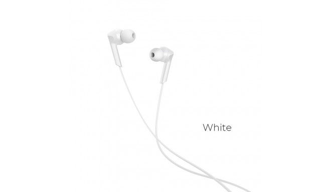 HOCO wire earphones Jack 3,5 mm with microphone M72 white