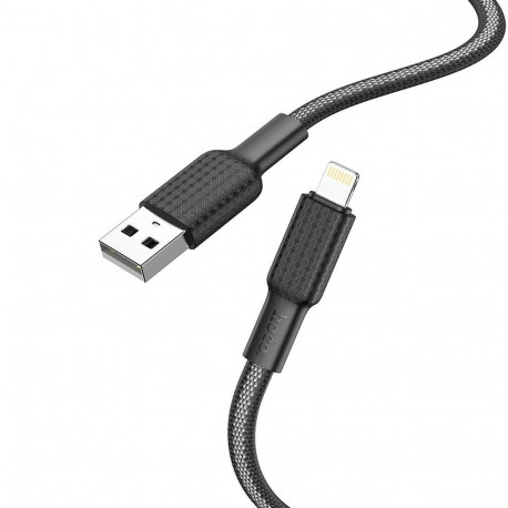 Cable USB A to Lightning Hoco 2,4A 1 m X69 black white