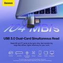 USB 3.0 Card Reader Baseus BS-OH069, 1 x SD - 1 x microSD, Grey WKQX060013