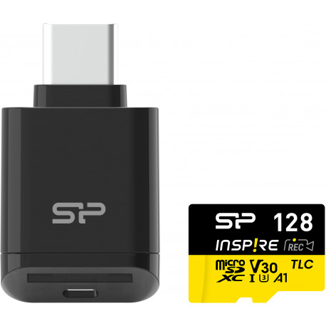Silicon Power mälukaart microSDXC 128GB Inspire + kaardilugeja