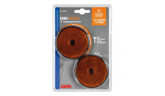 Reflektorid 2tk, E-märk,läbim.65mm oranz