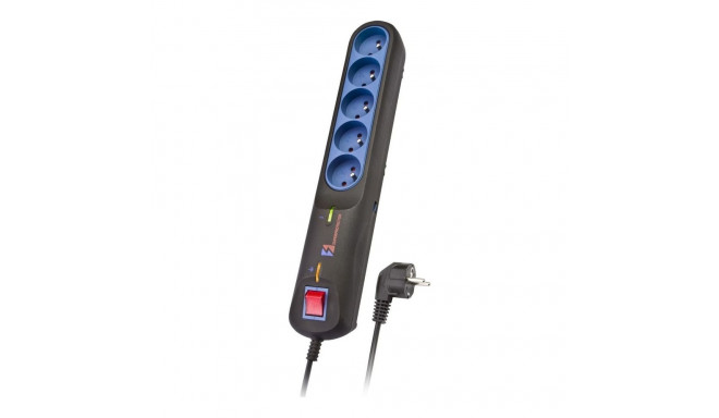 Lestar LFT 2005 ülepinge kaitsega pikendusjuhe, 5 pistikupesa, 2.5 m, must