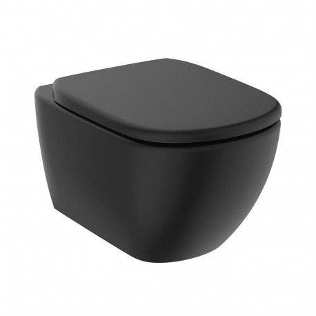 seinapealne tualett Tesi T5361V3 kaanega must